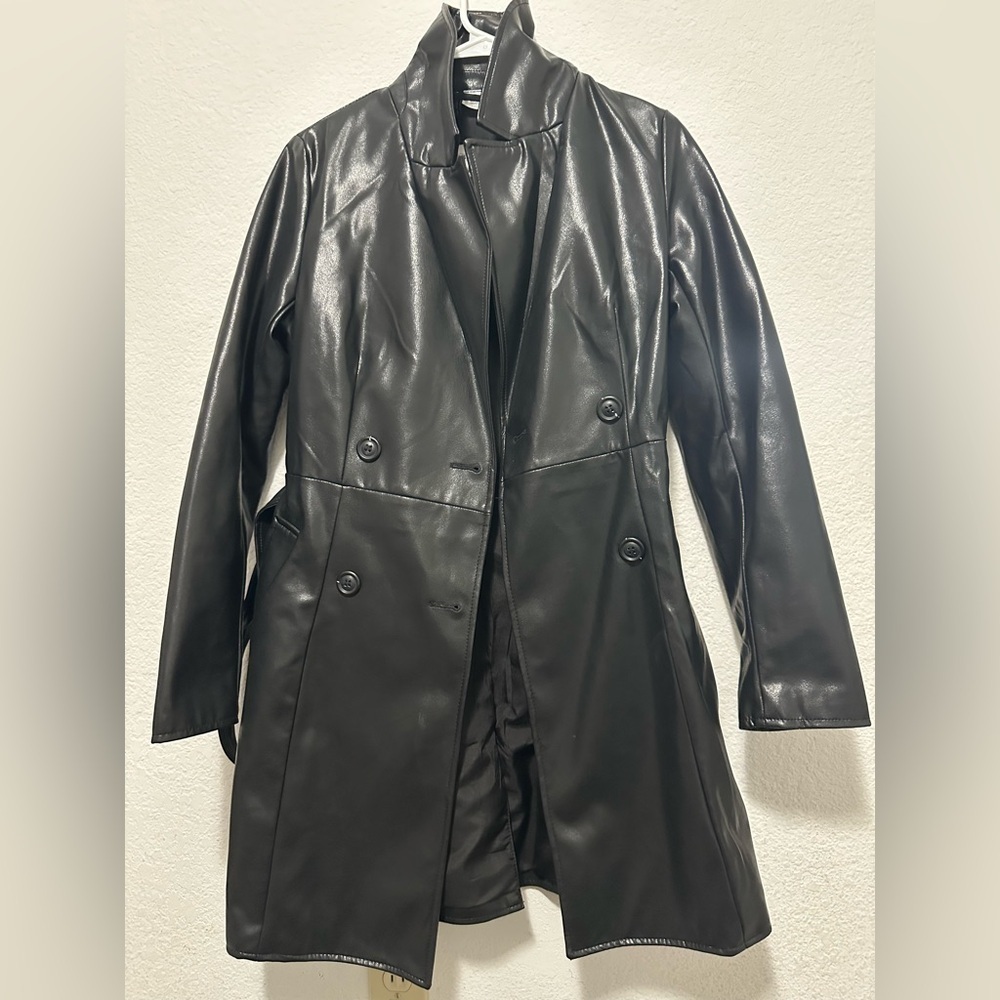 H&M Blackโ Faux Leather Vegan Jacket size XS